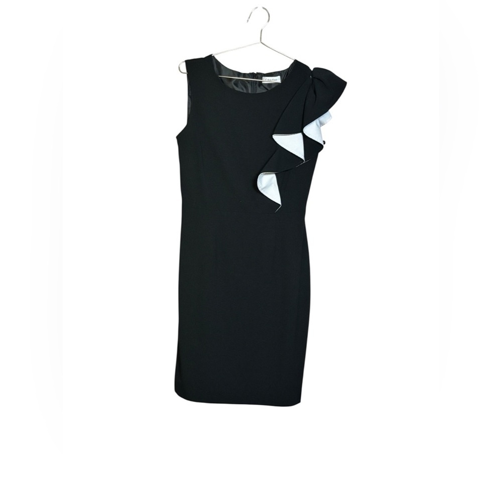 Calvin Klein Black Dress with Ruffle Woman’s Size 2/small